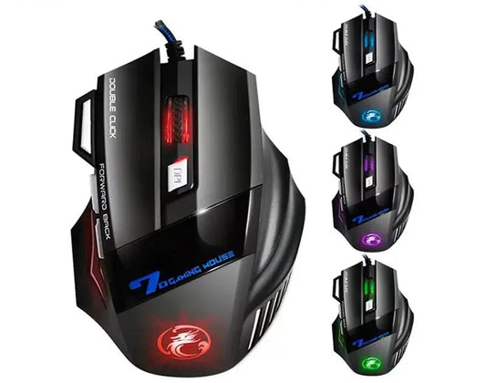 Brasil mouse x7 botão retroiluminado mouse ergonômico 5500 dpi mouse ajustável, adequado para pc laptop desktop mouse